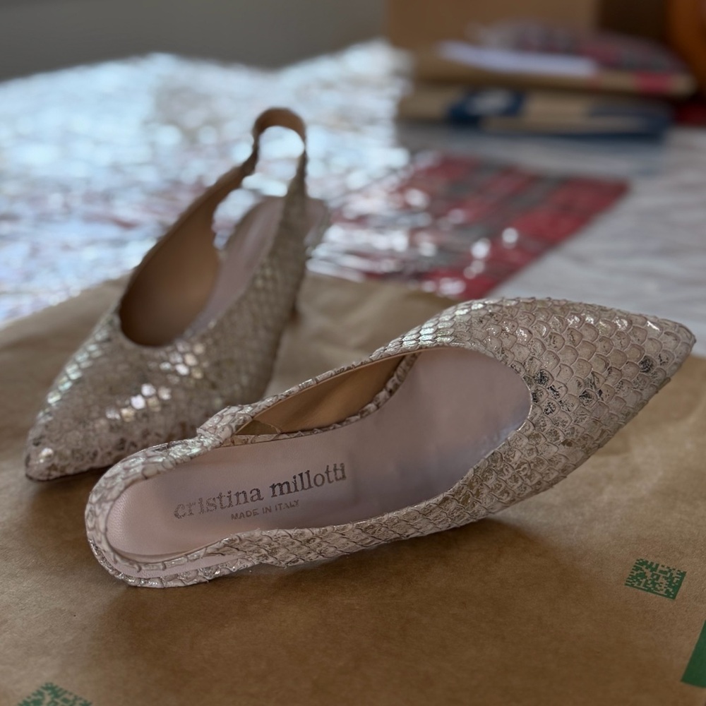 Silver Textured Heels